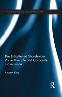 Copertina  The enlightened shareholder value principle and corporate governance