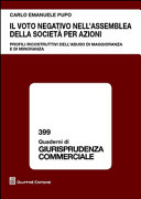 Copertina  Il voto negativo nell'assemblea della società per azioni